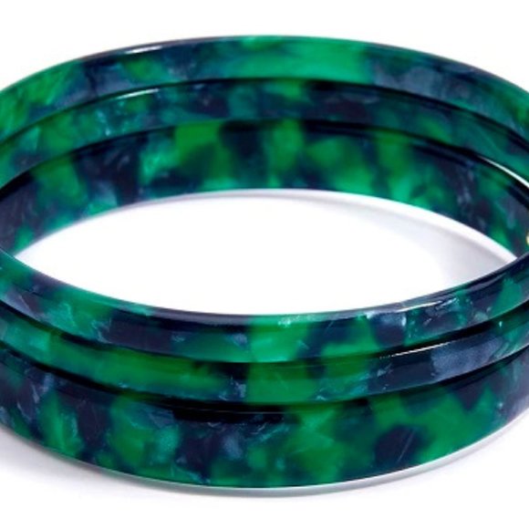 Zenzii Jewelry - ZENZII 3pc Blue-Purple/Green Acetate Bangle Bracelet Set**NEW!